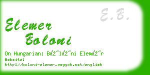 elemer boloni business card